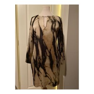 Rachel Roy Green Watercolor print Fitted Dress: M